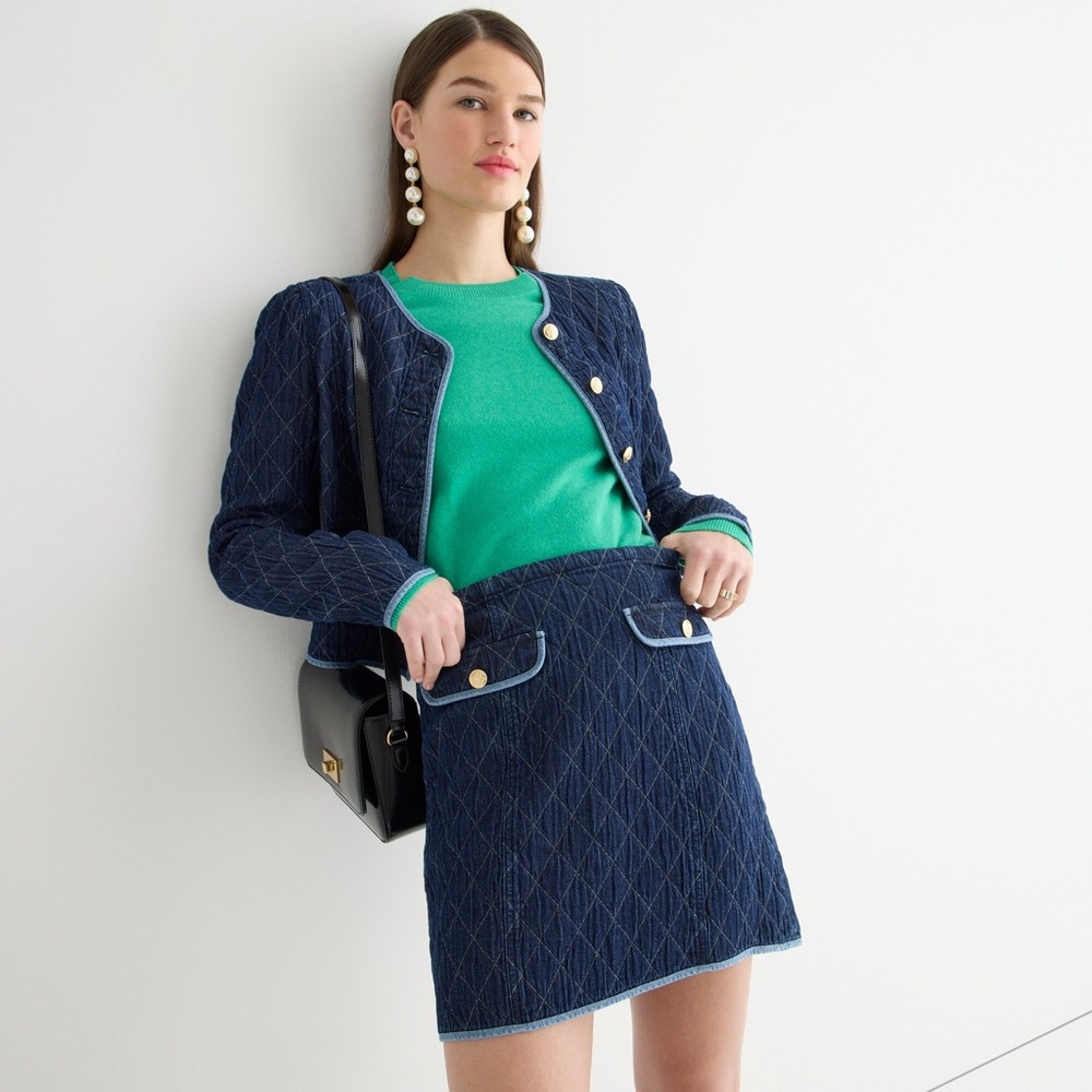 J. Crew quilted mini skirt (new in packaging)
